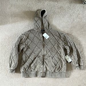 Forever 21 light brown, oversized zip up hooded jacket size x-small
